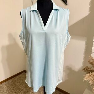 Light Blue Sleeveless Golf Shirt